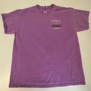 New Orleans Louisiana French Quarter T Shirt Purple Gildan Size Large Cotton